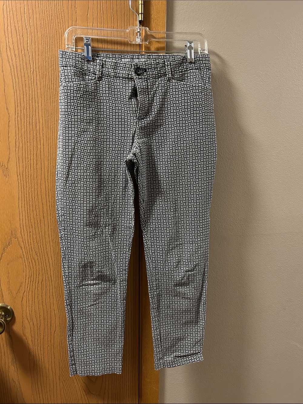GAP Black and White Patterned Straight Leg Pants